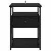 vidaXL Bedside Cabinet Black Oak 40 x 42 x 55 cm Engineered Wood