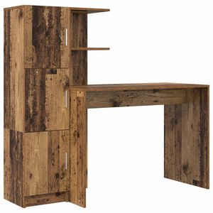 vidaXL Desk Old Wood 133.5 x 50 x 124 cm 2 pcs