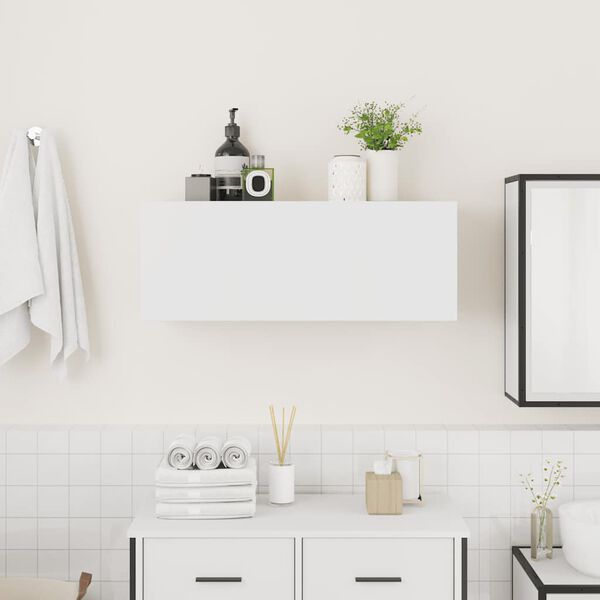 vidaXL Bathroom Wall Cabinet White 80x25x30 cm Engineered Wood
