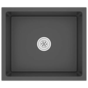 vidaXL Handmade Kitchen Sink Black Stainless Steel