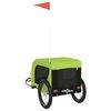 vidaXL Pet Bike Trailer Green and Black Oxford Fabric and Iron
