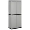 vidaXL Garden Storage Cabinet with 3 Shelves Grey&Black 68x40x168 cm