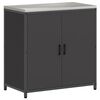 vidaXL Kitchen Storage with Shelf Black 90 x 50 x 92 cm Steel