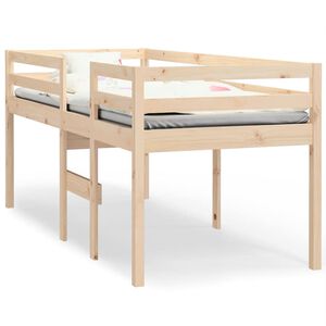 vidaXL High Sleeper Bed without Mattress Wax Brown 90x200 cm Solid Wood