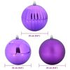 vidaXL Christmas Bauble Set XXL 3 pcs Lilac Plastic