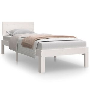 vidaXL Bed Frame without Mattress White 75x190cm Small Single