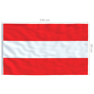 vidaXL Austria Flag and Pole Aluminium 4 m