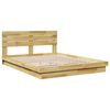 vidaXL Bed Frame with Headboard without Mattress 140x190 cm Solid Wood Oak