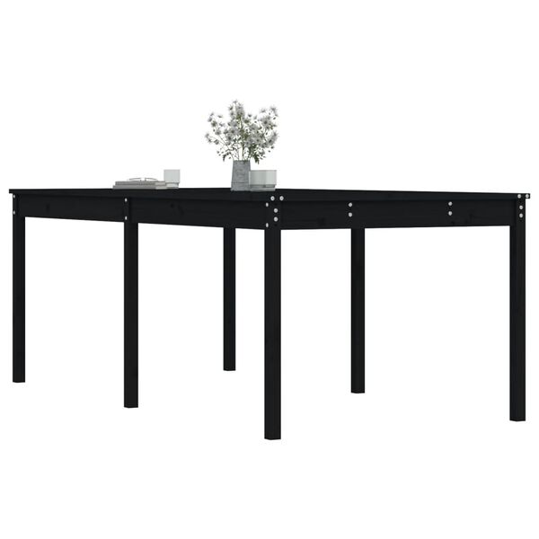 vidaXL Garden Table Black 203.5x100x76 cm Solid Wood Pine