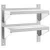 vidaXL 2-Tier Wall Shelf 50x23.5x48 cm Silver Stainless Steel