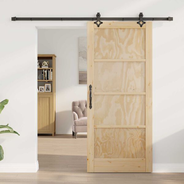 vidaXL Sliding Door ORKDAL Brown 86 x 198.5 cm Solid Pine Wood