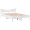 vidaXL Bed Frame with Drawers White 120x190 cm Small Double Solid Wood Pine
