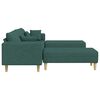Fabric Sofa with Cushion 3 pcs Dark Green 208 cm Fabric