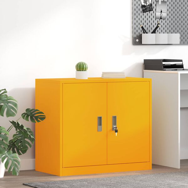 vidaXL Storage Cabinet Mustard Yellow 80 x 40 x 70 cm Steel
