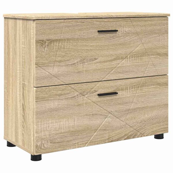 vidaXL Bathroom Cabinet with Drawer Sonoma Oak 76.5 x 35 x 64 cm