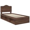 vidaXL Bed Frame with Headboard Brown Oak 75 x 190 cm Solid Pine Wood
