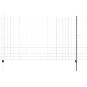 vidaXL Euro Fence with Post 10 x 1.4 m PVC-Coated Steel Green Mesh