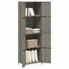 vidaXL Garden Storage Cabinet Grey 59x40x180 cm Poly Rattan