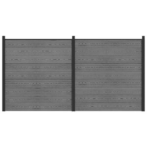 vidaXL Fence Set 353 x 186 cm WPC and Aluminium Grey