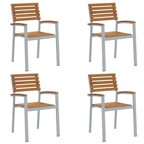 vidaXL Garden Chair 4 pcs Brown 56 x 57 x 87 cm Solid Acacia Wood