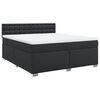 vidaXL Box Spring Bed with Mattress Black 180x200 cm Faux Leather