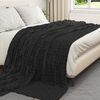vidaXL Throw Blanket Black 240 x 220 cm Fleece