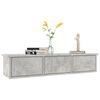 vidaXL Wall-mounted Drawer Shelf Concrete Grey 88x26x18.5 cm Engineered Wood