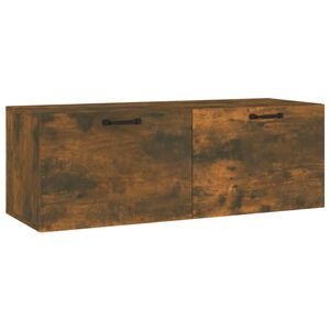 vidaXL Wall Cabinet Smoked Oak 100x36.5x35 cm Engineered Wood