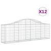 vidaXL Arched Gabion Baskets 12 pcs 200x30x60/80 cm Galvanised Iron