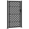 vidaXL Garden Gate Black 100x175 cm Steel Cross Design
