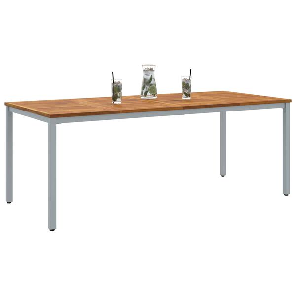 vidaXL Outdoor Table Natural and Grey 200 x 90 x 75 cm
