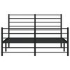 vidaXL Metal Bed Frame without Mattress with Footboard Black 120x190cm