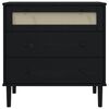 vidaXL Drawer Cabinet SENJA Rattan Look Black 80x40x80 cm Solid Wood Pine