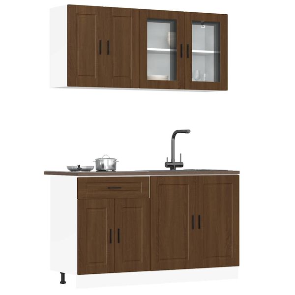 vidaXL 4 Piece Kitchen Cabinet Set Porto Brown Oak Engineered Wood