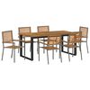 vidaXL Garden Dining Set 7 pcs Grey Solid Acacia Wood