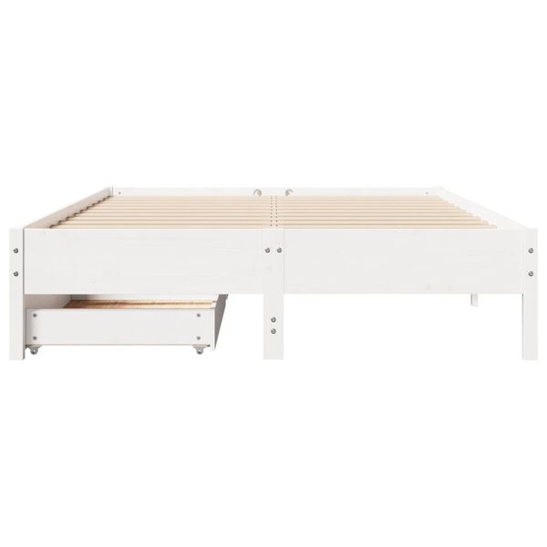 vidaXL Bed Frame without Mattress White 160x200 cm Solid Wood Pine