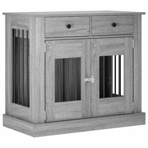 vidaXL Dog Crate Furniture Grey Sonoma 90 x 47.5 x 80 cm