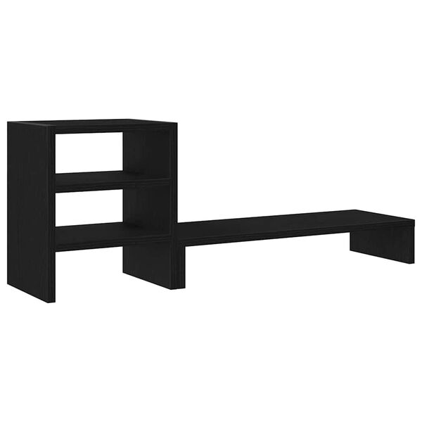 vidaXL Monitor Stand with Desk Organiser Black Oak Engineered Wood