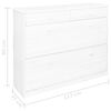 vidaXL Shoe Cabinet with 2 Flaps White 113x35x89 cm Solid Pine Wood
