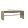 vidaXL Coffee Table White and Sonoma Oak 100x40x40 cm Engineered Wood
