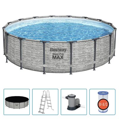 Bestway Power Steel Round Swimming Pool 488x122 cm