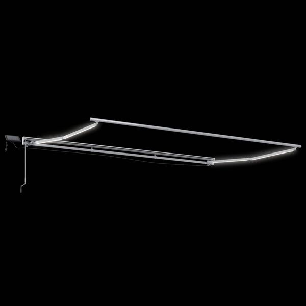 vidaXL Manual Awning Frame with LEDs White 4 x 3.5 m Aluminium