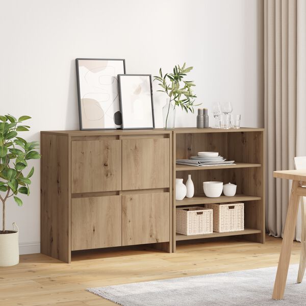 vidaXL Sideboard 2 pcs Artisan Oak 70 x 41 x 75 cm Engineered Wood