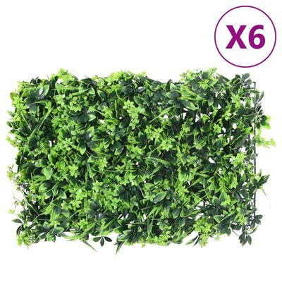  vidaXL Artificial Leaf Fence 6 pcs Green 40x60 cm