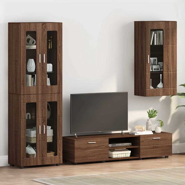 vidaXL Wall-mounted Cabinet Brown oak 55 x 29 x 100 cm Engineered Wood