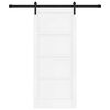 vidaXL Sliding Door White and Black 86 x 198.5 cm Solid Pine Wood