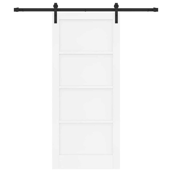 vidaXL Sliding Door White and Black 86 x 198.5 cm Solid Pine Wood