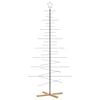 vidaXL Metal Christmas Tree with Wooden Base Black 210 cm