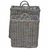 vidaXL Planter Basket with Storage 2 pcs Grey Lacak Rattan