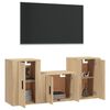 vidaXL 3 Piece TV Cabinet Set Sonoma Oak Engineered Wood